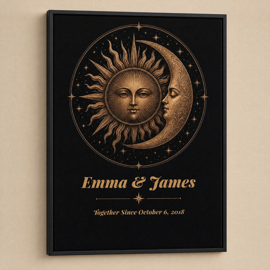 Personalized Sun & Moon Bronze Anniversary Print