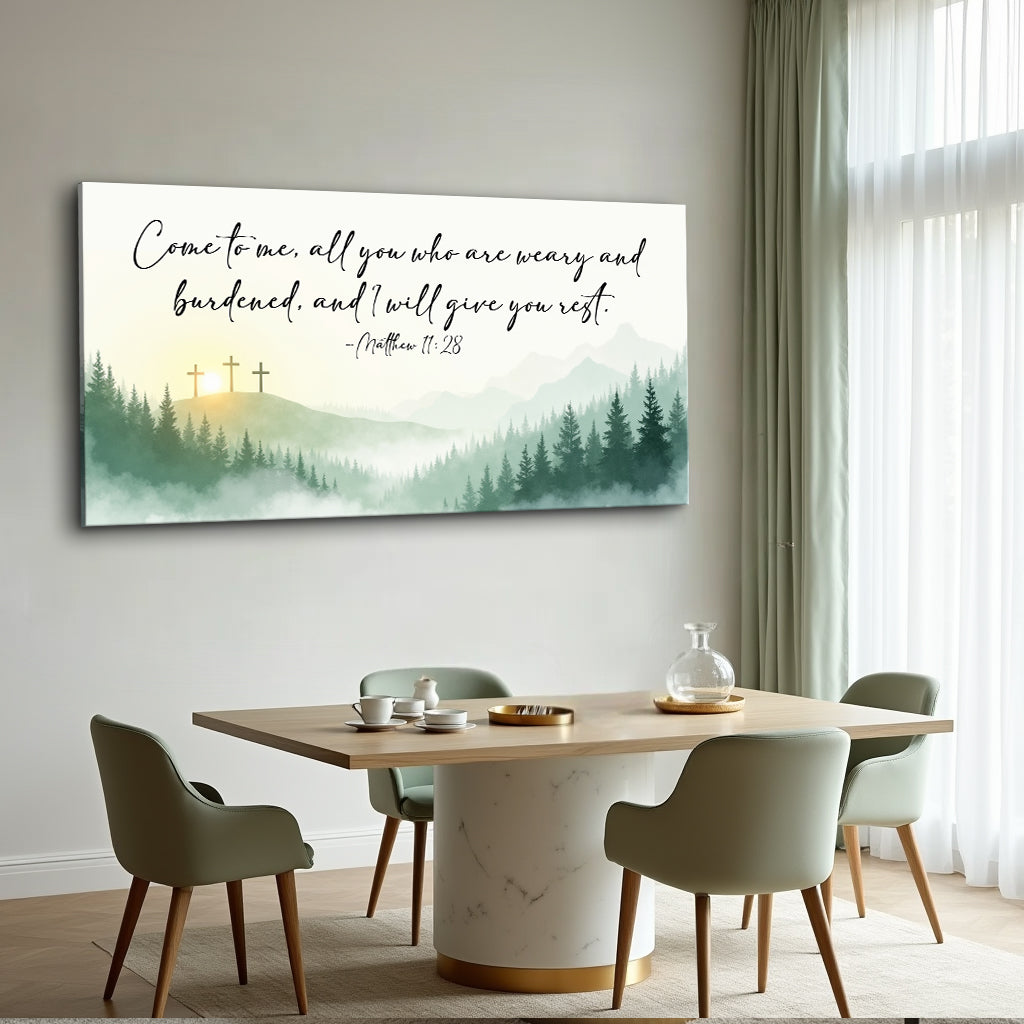 Come To Me - Matthew 11:28 Faith Canvas Wall Art