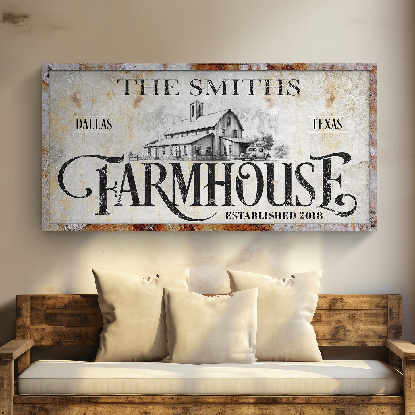 Rustic Vintage Farmhouse Canvas Wall Art