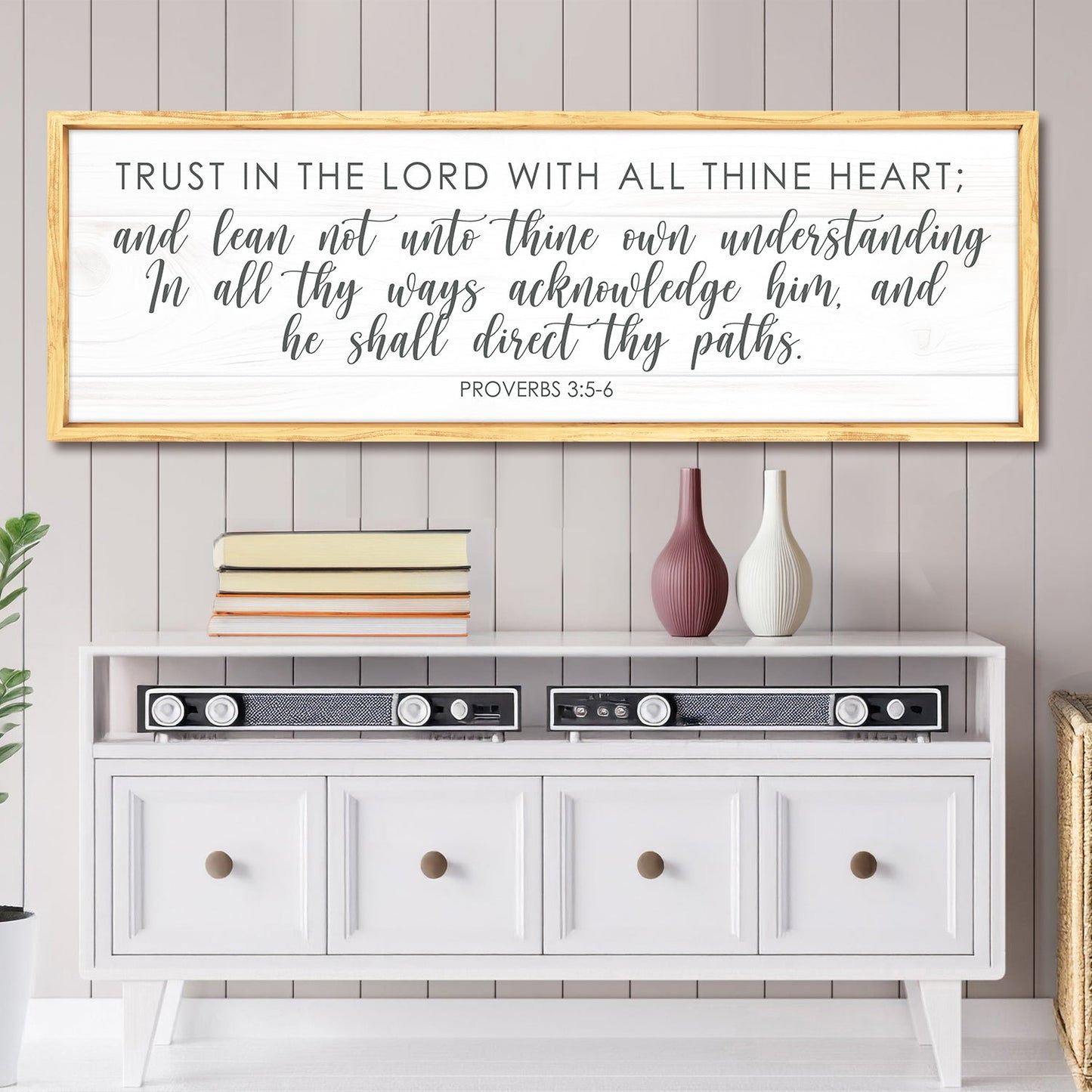 Proverbs 3:5-6 Trust in the Lord Faith Canvas Wall Art