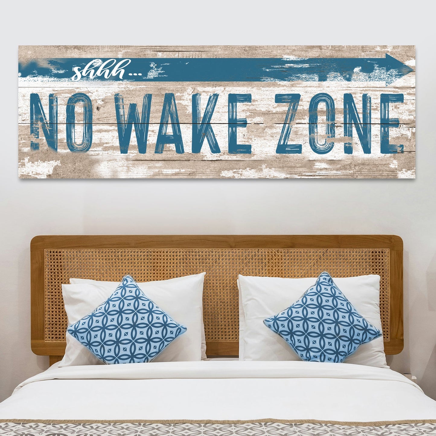 No Wake Zone Lake House Canvas Sign