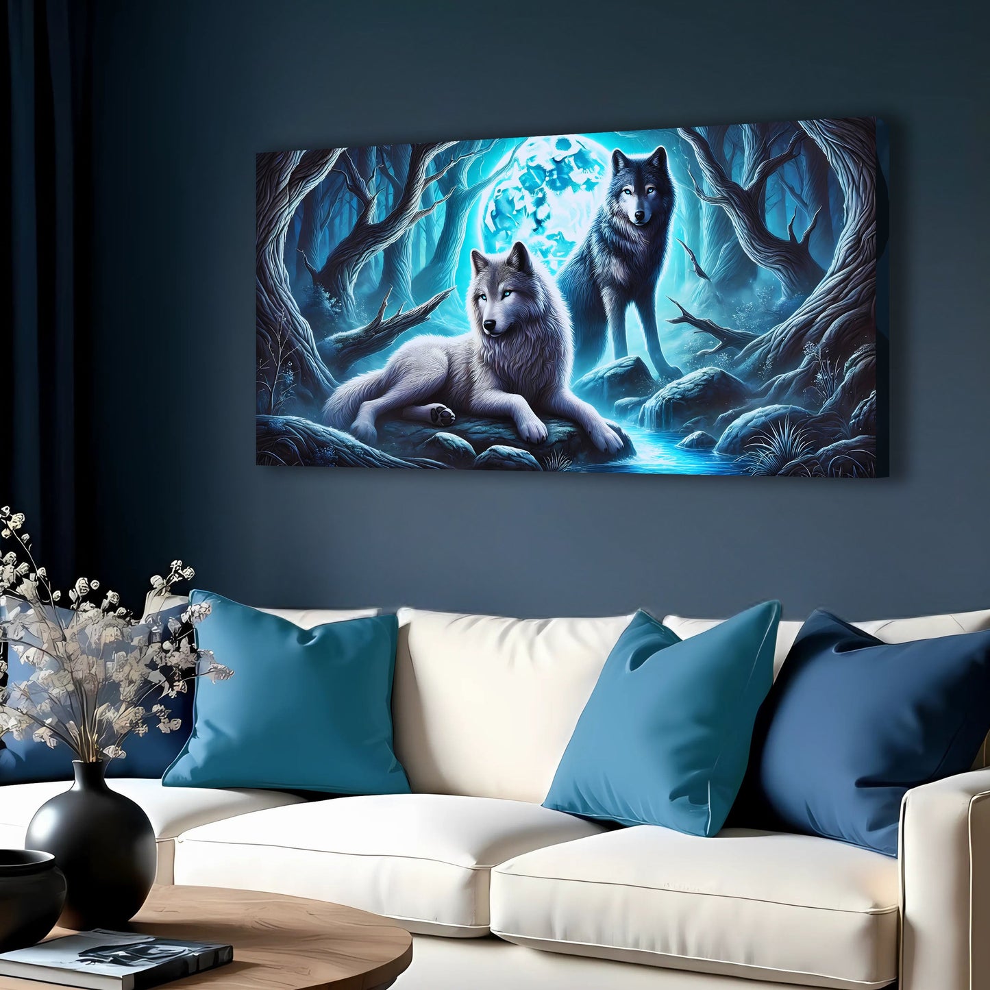 3D Wolves Canvas Wall Art