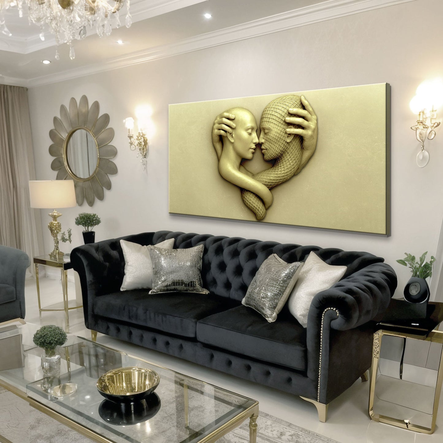 Eternal Love Figure Abstract Canvas Wall Art