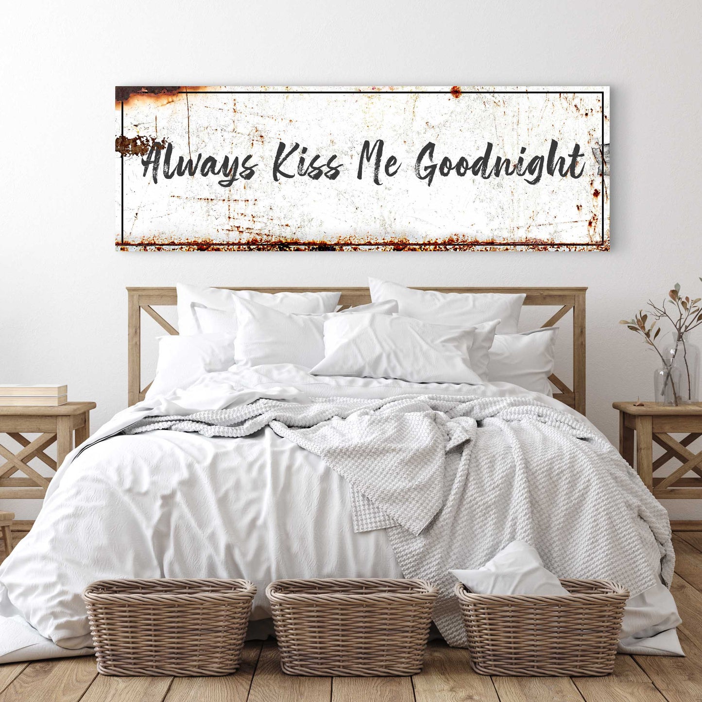 Always Kiss Me Goodnight Couple Canvas Wall Art