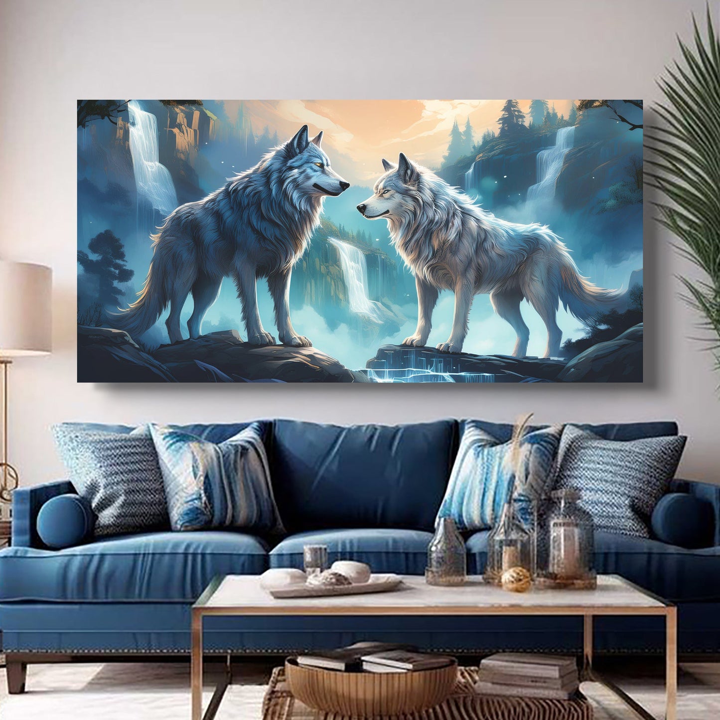 3D Wolves Wall Art Large