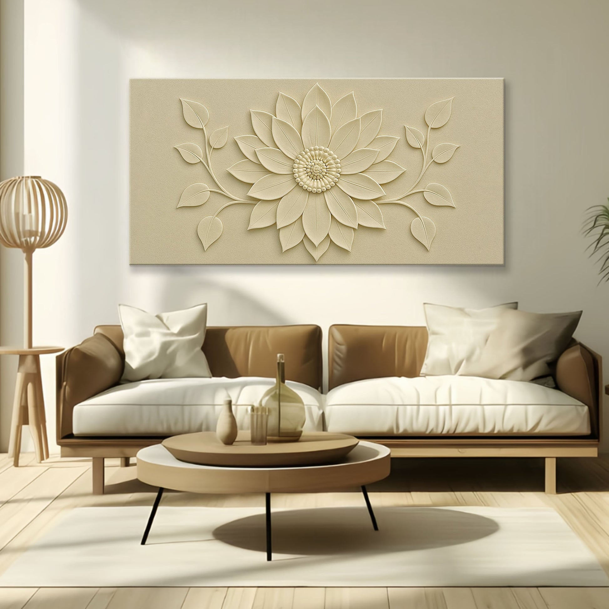 Floral abstract botanical canvas wall art vibrant floral shapes