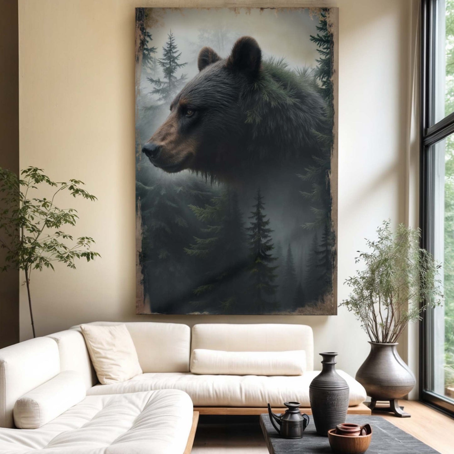 Black Bear Exposure Canvas Wall Art