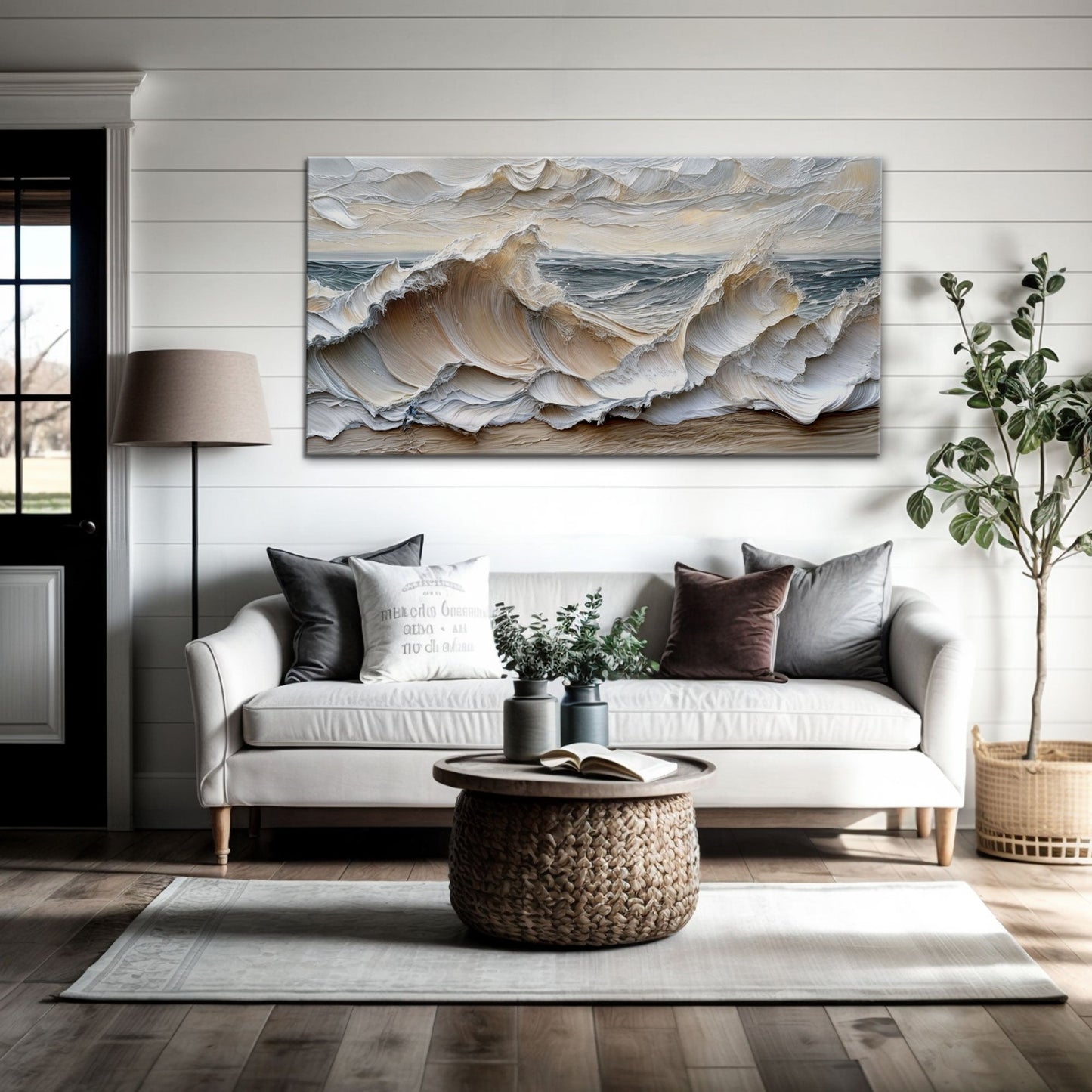 Ocean Waves Coastal Canvas Wall Art