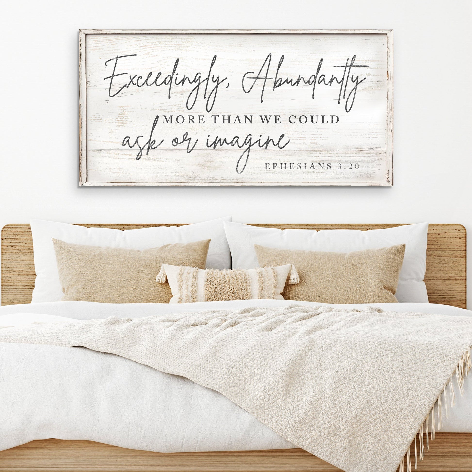 Exceedingly Abundantly More faith canvas sign III, wide Ephesians 3:20 scripture art