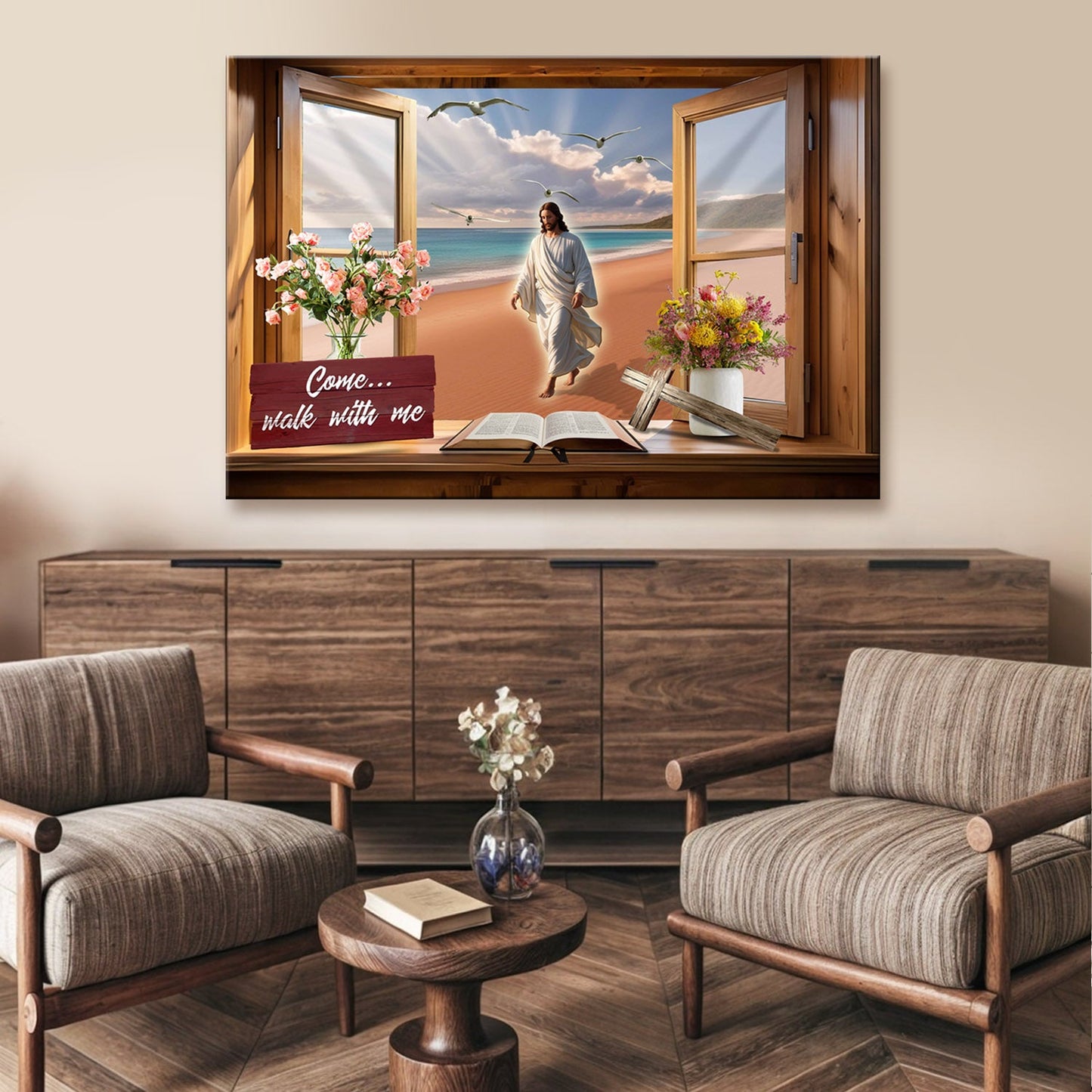 Come Walk With Me Faith Canvas Wall Art