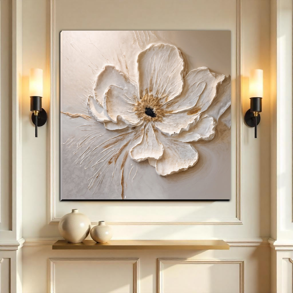 Square Floral Canvas Wall Art