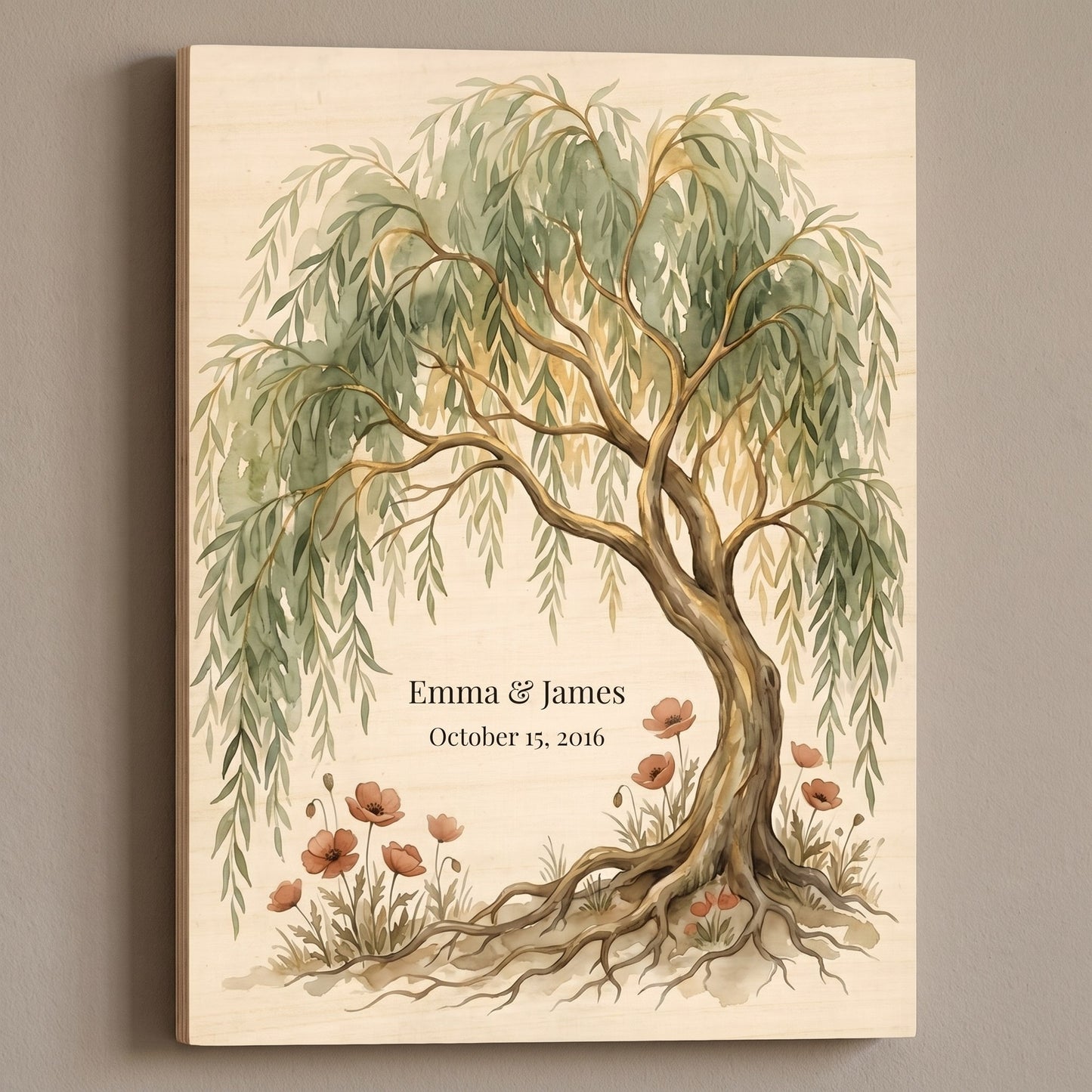 Personalized Willow Anniversary Wood Print