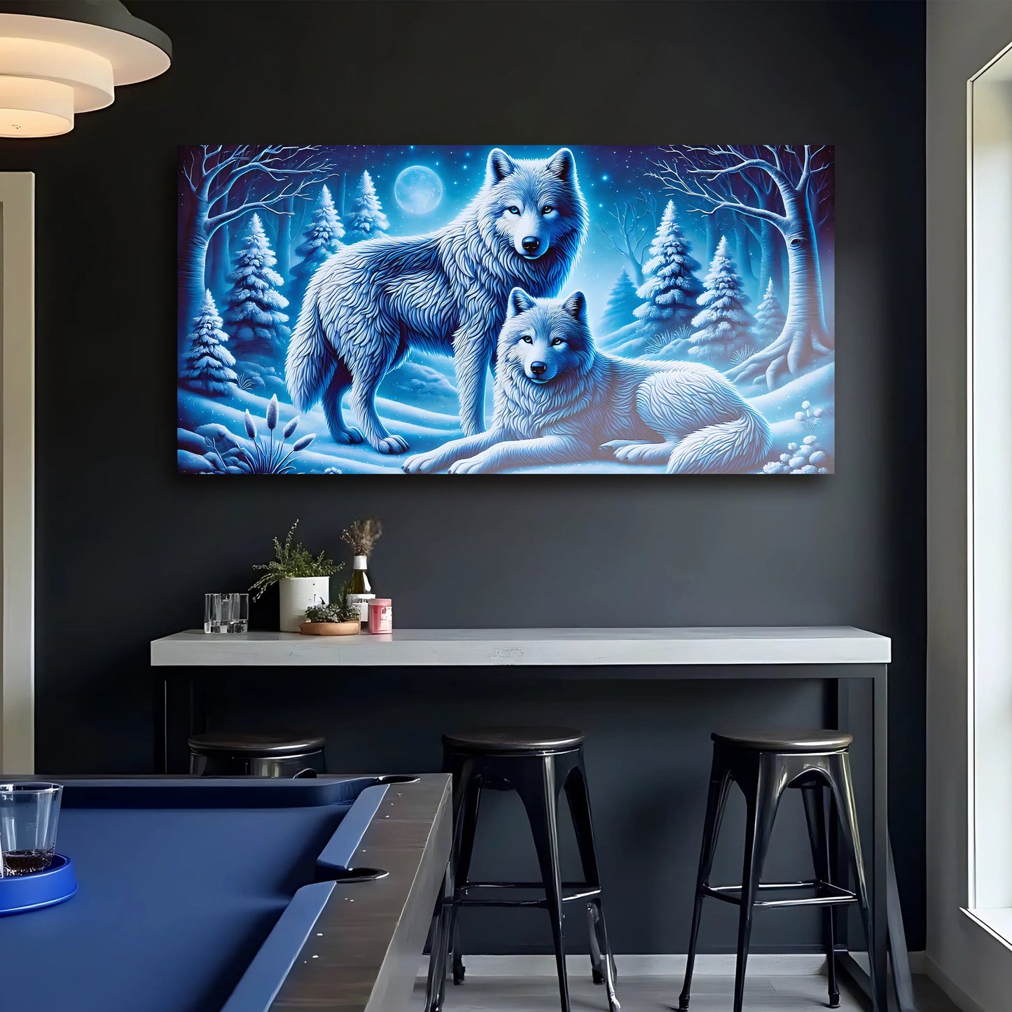 3D Wolves Canvas Wall Decor