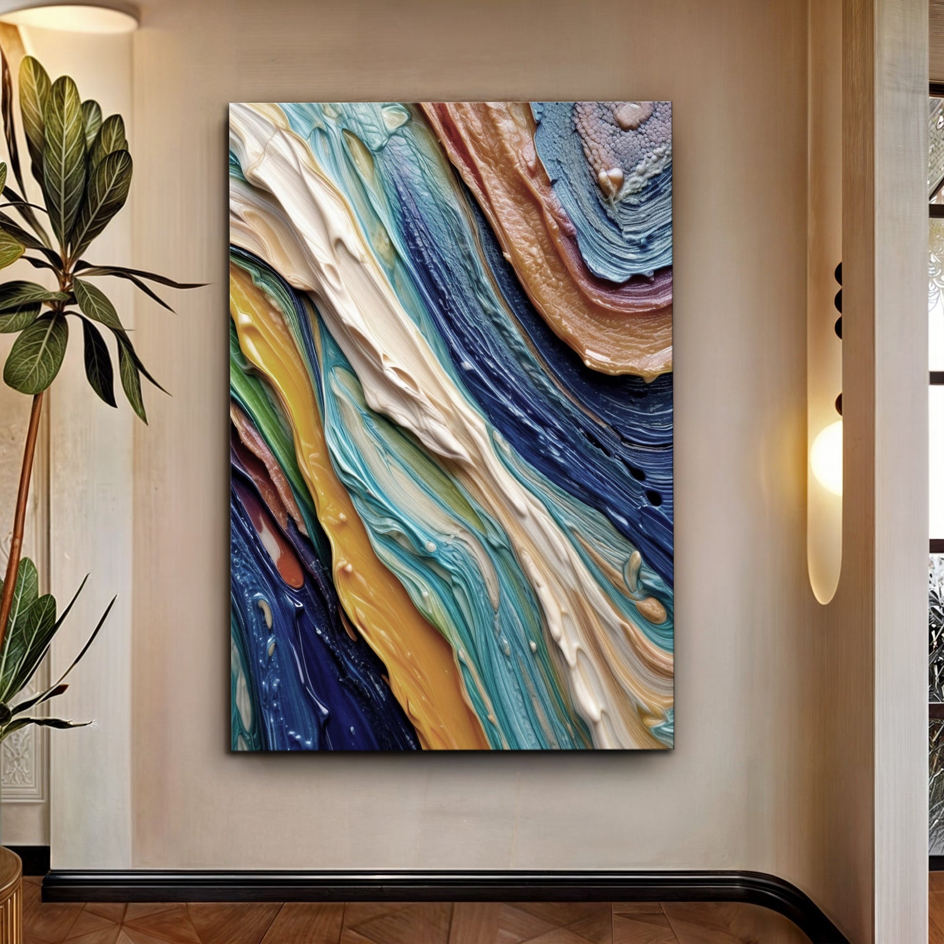 Ocean waves canvas wall art coastal seascape for beach house decor