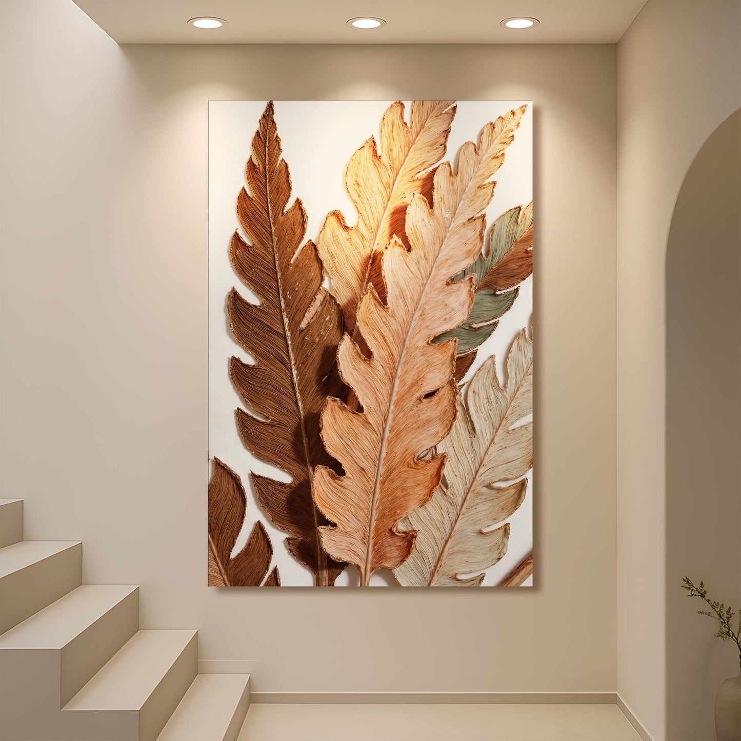 Abstract Autumn Leaves Canvas Wall Art
