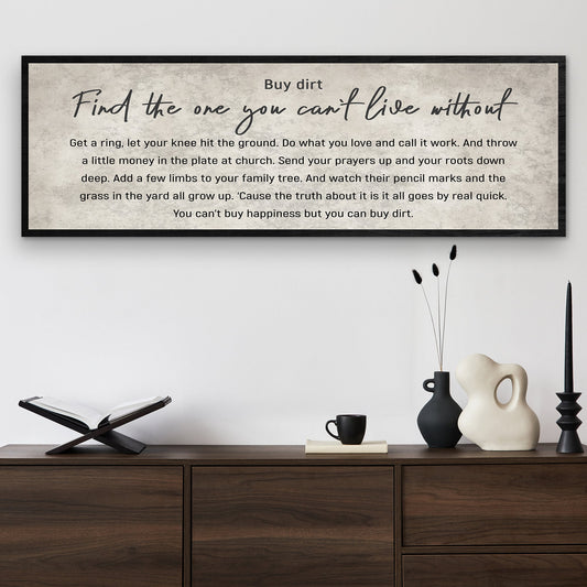 Find The One You Can't Live Without Canvas Sign