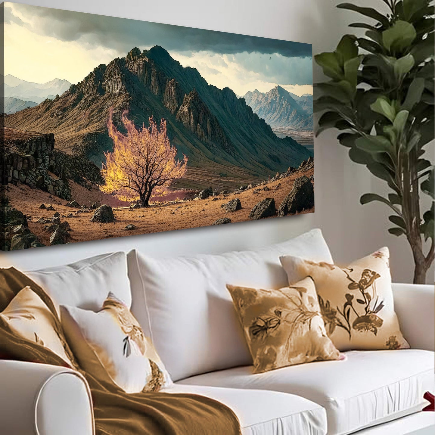Burning Bush Faith Canvas Print Christian Wall Decor