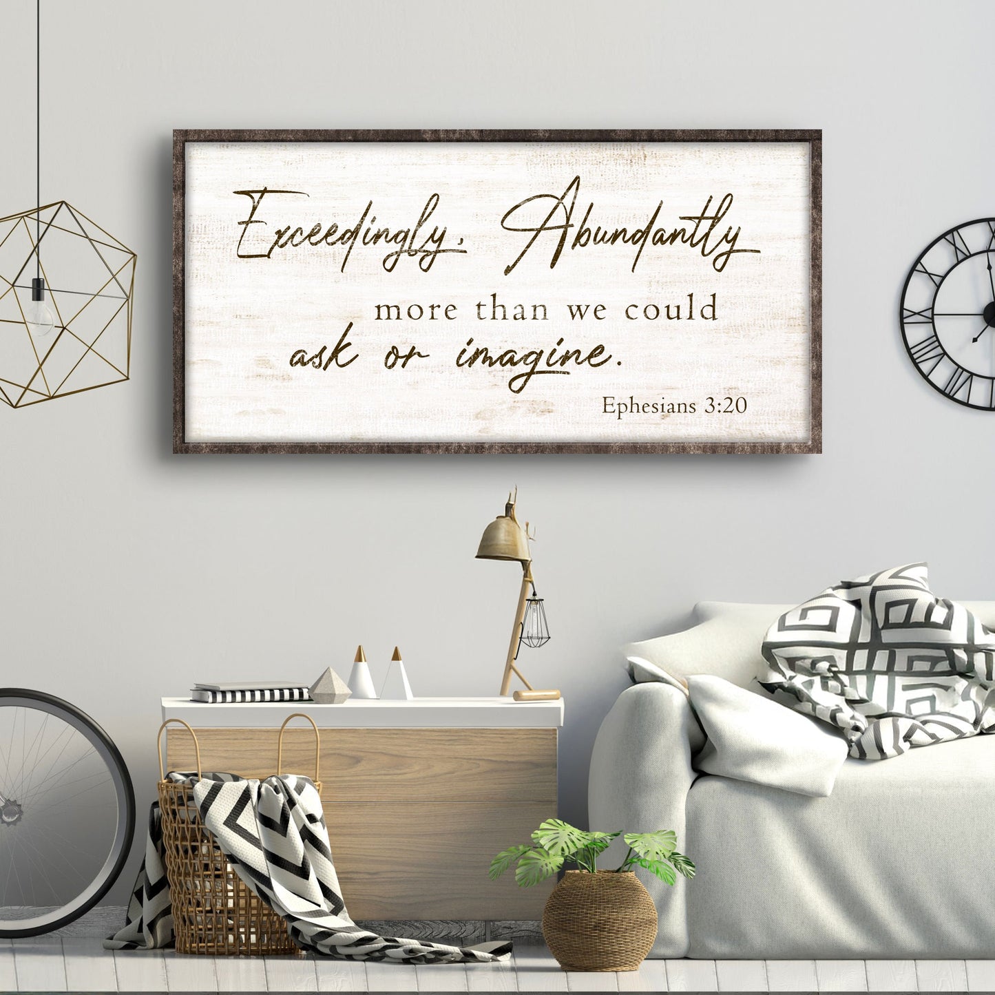 Exceedingly Abundantly More faith canvas sign IV, horizontal Ephesians 3:20 wall art