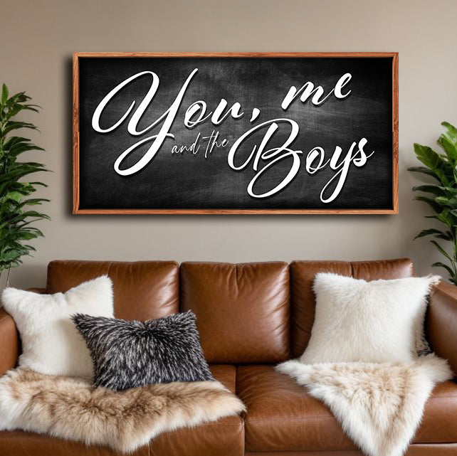 You Me and the Boys Farmhouse Family Canvas Wall Art