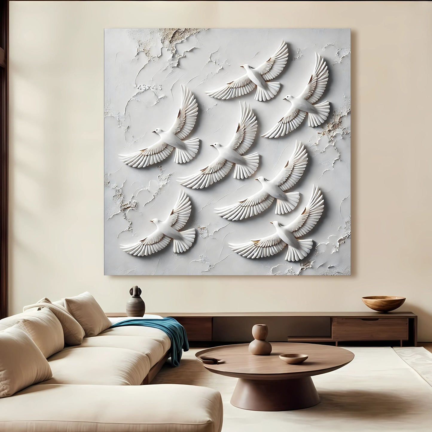 3D Birds Canvas Wall Art