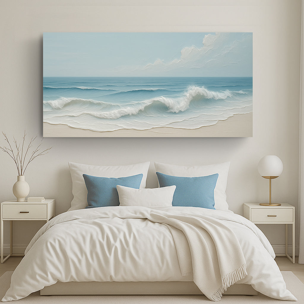 Serene Ocean Wave Coastal Wall Art Canvas