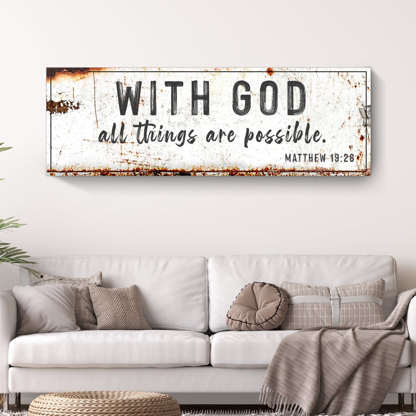 With God All Things Are Possible Christian Canvas