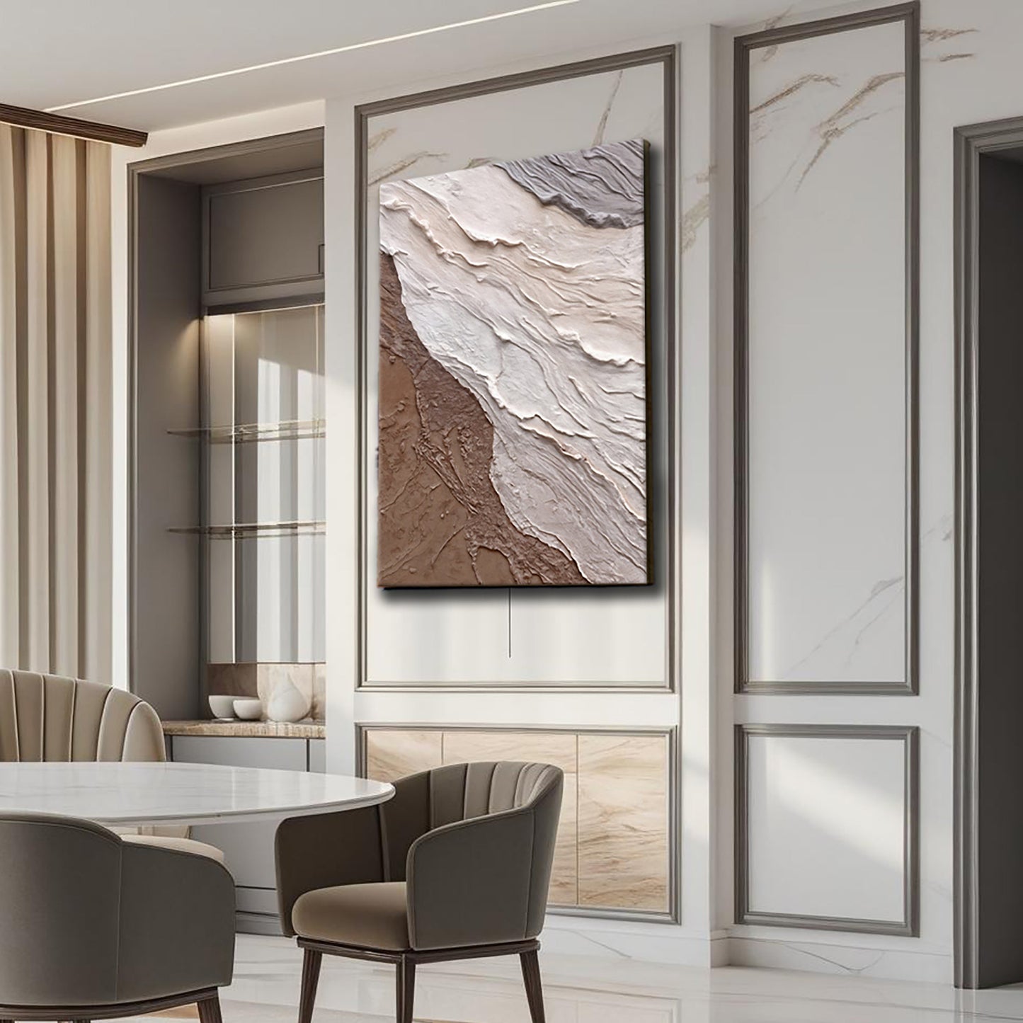 Abstract Earthy Waves Canvas Wall Art