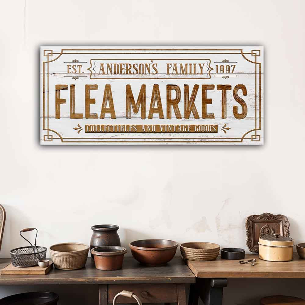 Family Flea Market Vintage Canvas Wall Art Sign II