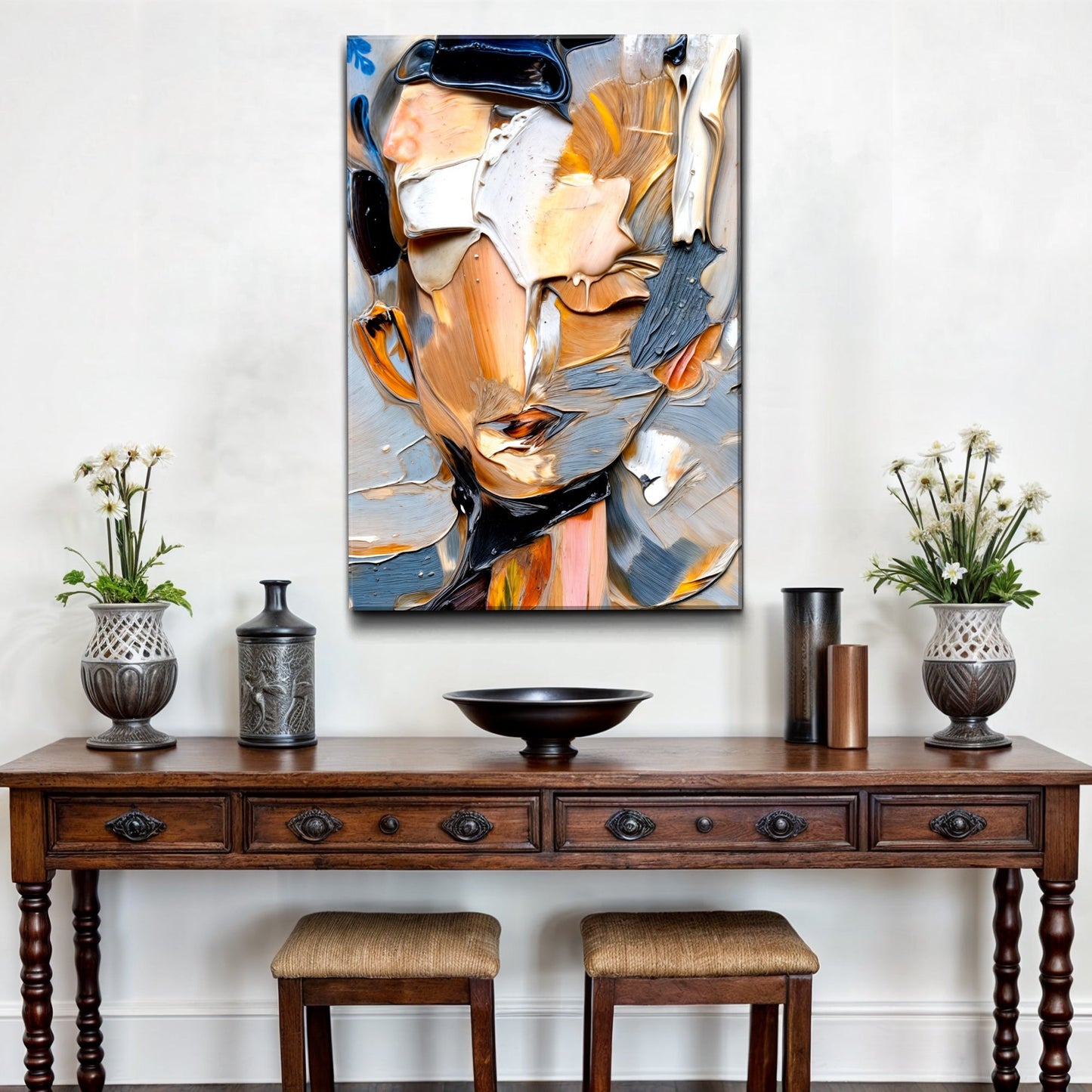 Beyond The Face Abstract Canvas Wall Art