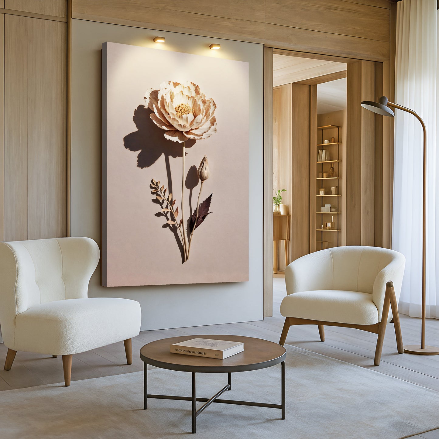 Minimalist Lone Flower Botanical Canvas Wall Art