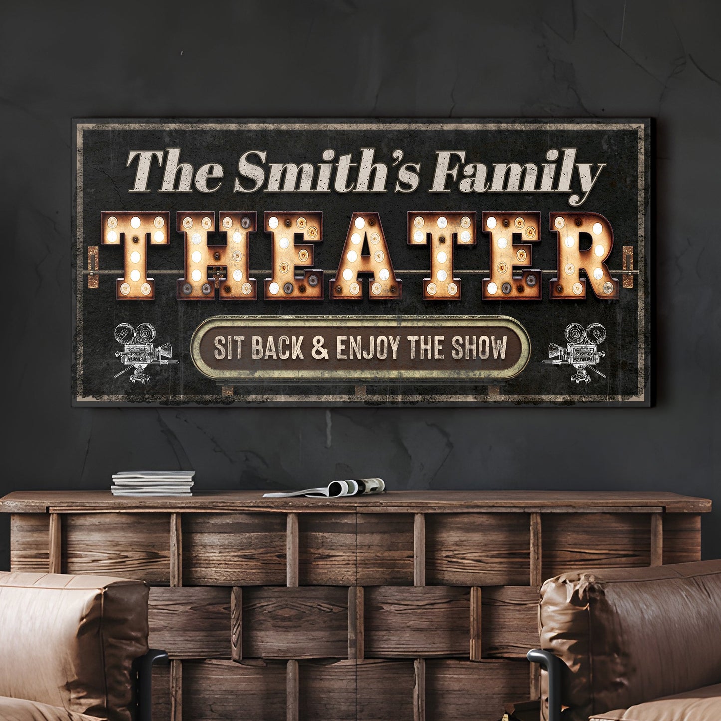 Theater Room Canvas Wall Art Sign VIII