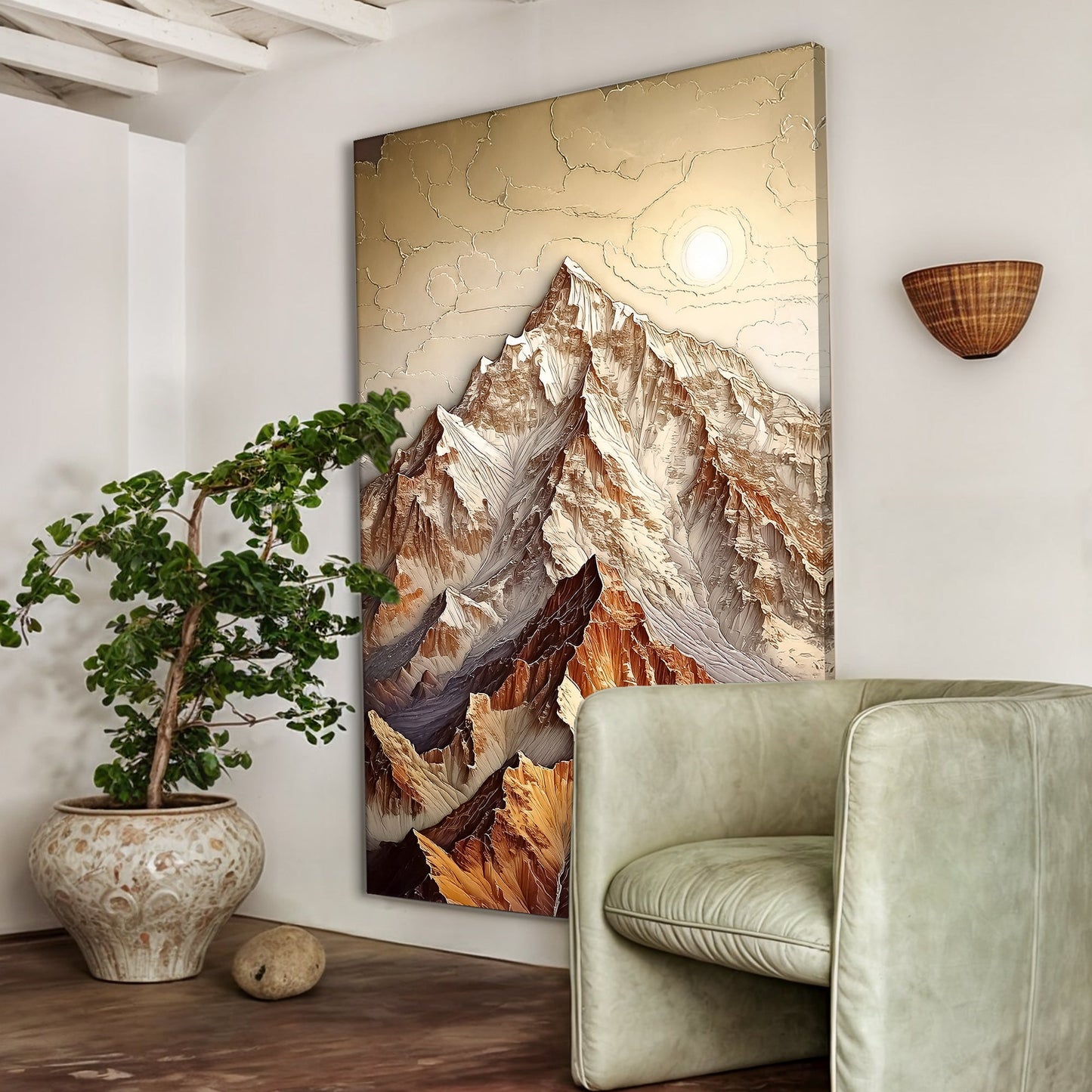 3D Minimalist Mountain Canvas Wall Art