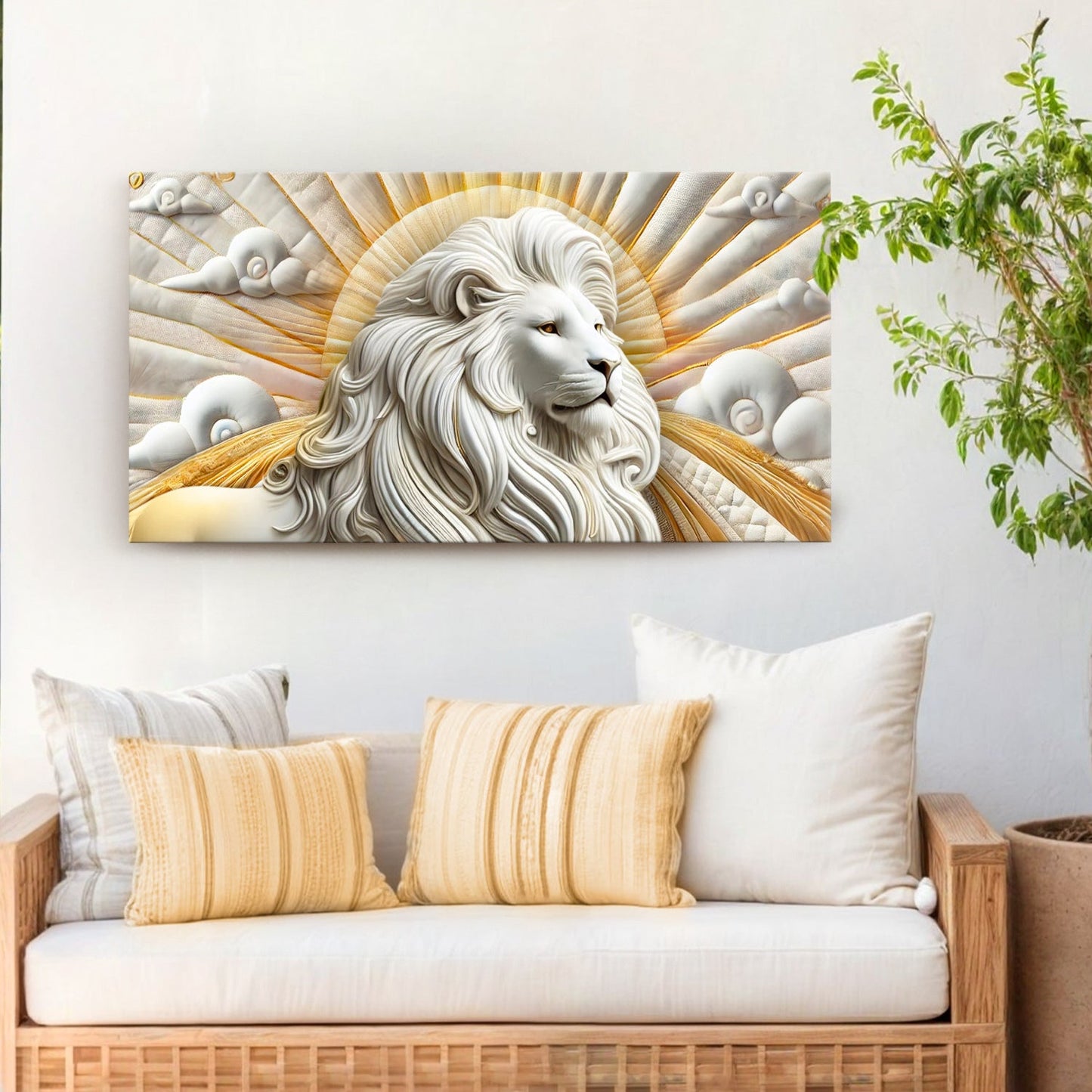 3D Majestic Lion Canvas Wall Art III
