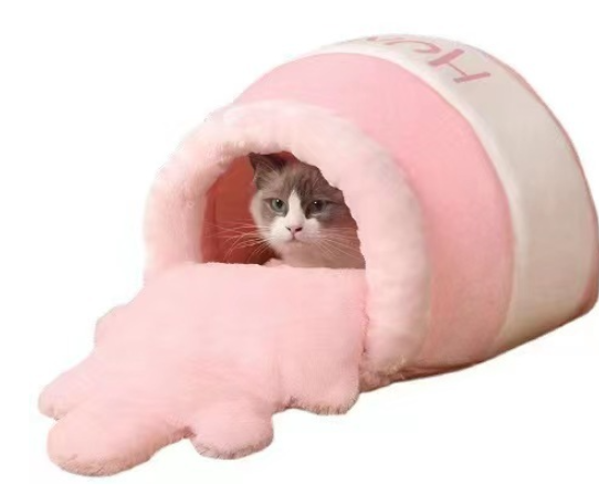 CozyHive Honeycomb Snuggle Den: The Ultimate Comfort Castle for Your Furry Monarch!