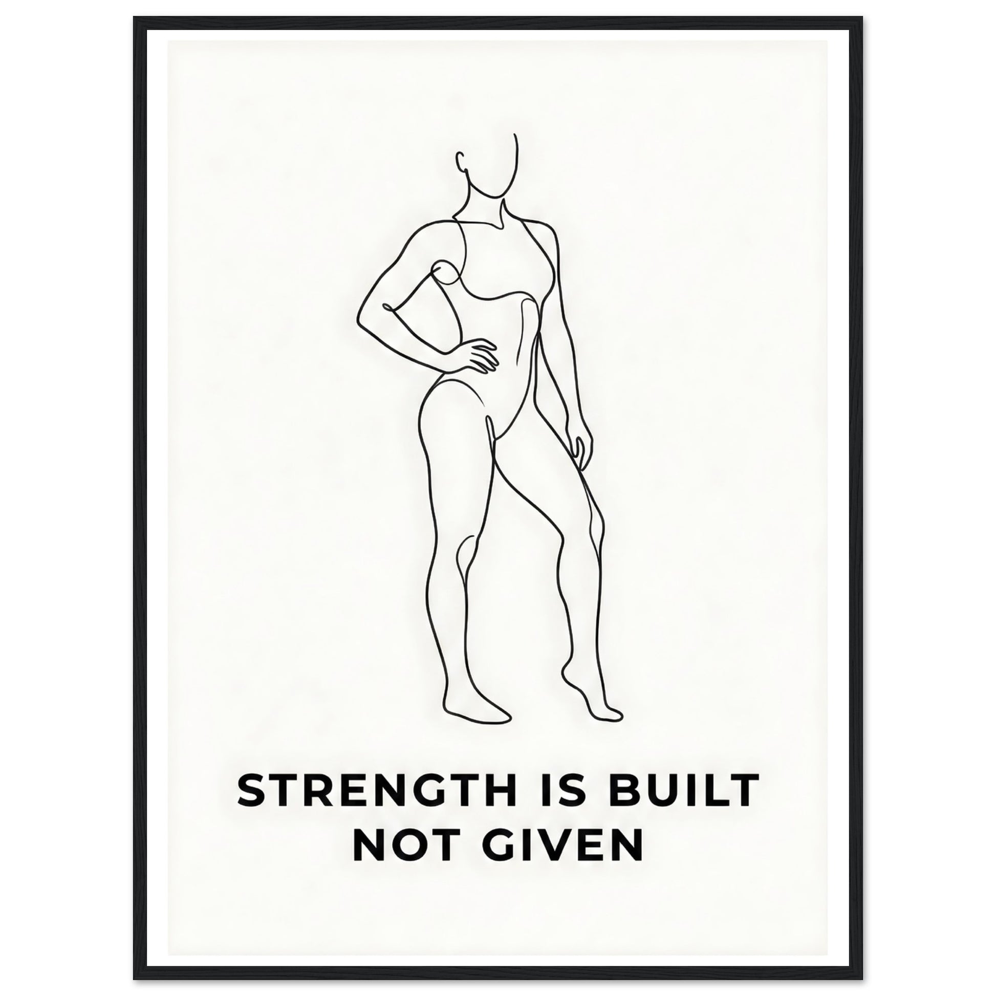 Women Fitness Poster — Strength Is Built Not Given - 13x18 cm / 5x7″ - White frame / Ready-to-hang - Sparkycare
