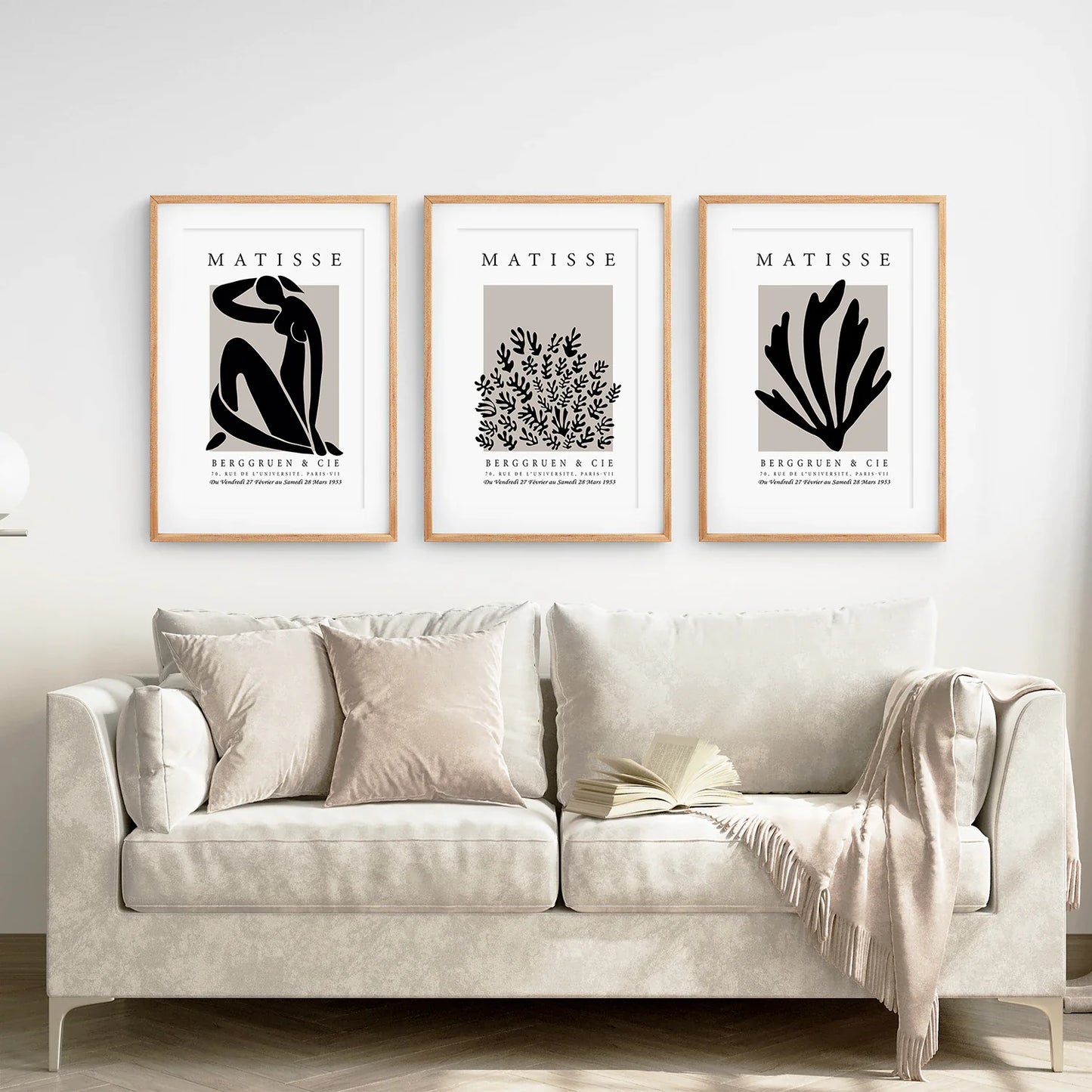 Abstract Cut-Out Wall Art Set of 3, Neutral Gallery Prints