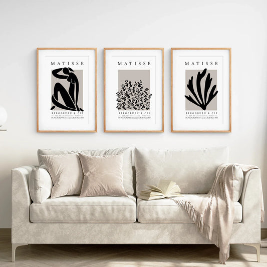 Abstract Cut-Out Wall Art Set of 3, Neutral Gallery Prints