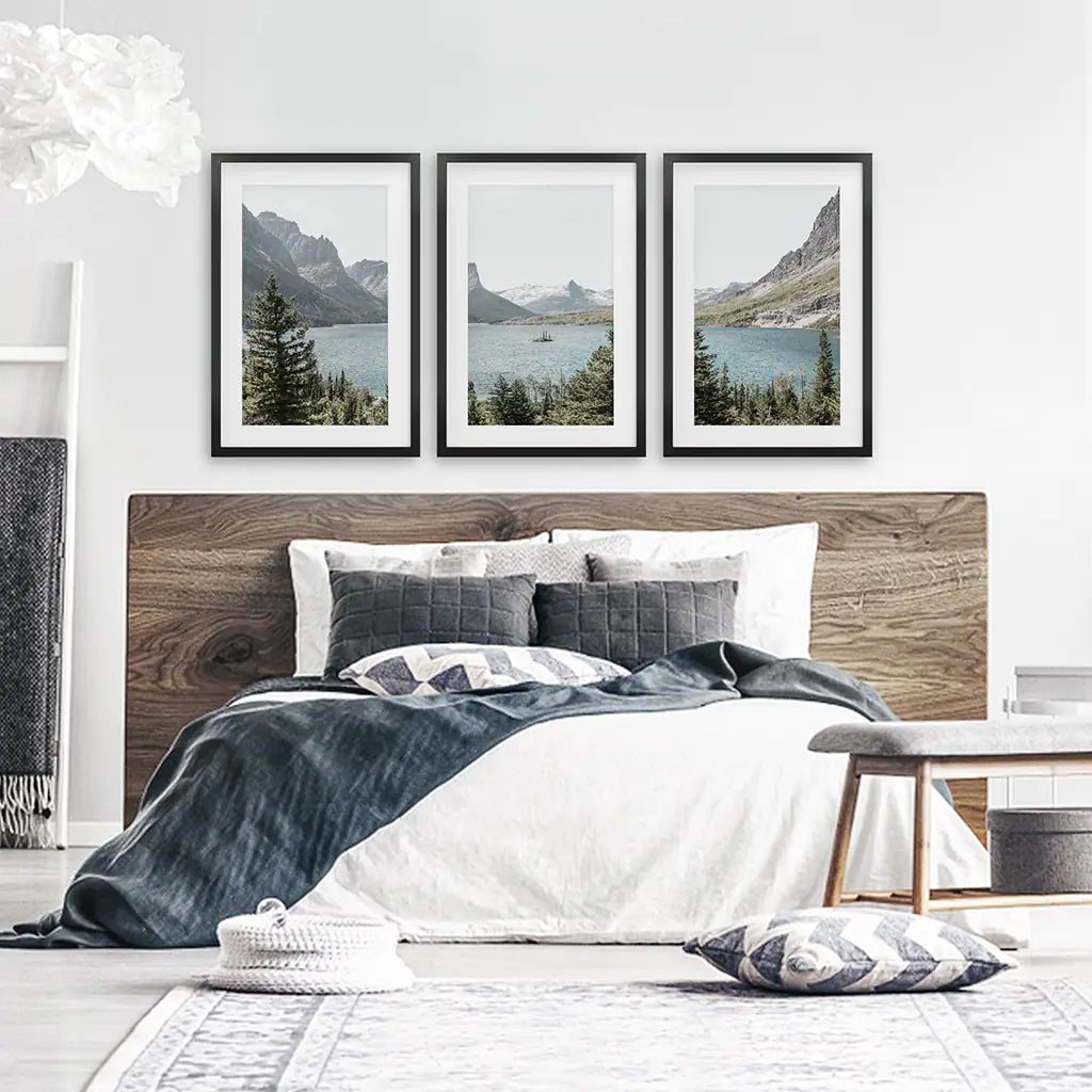 Glacier National Park Wall Art, Montana 3 Piece Set
