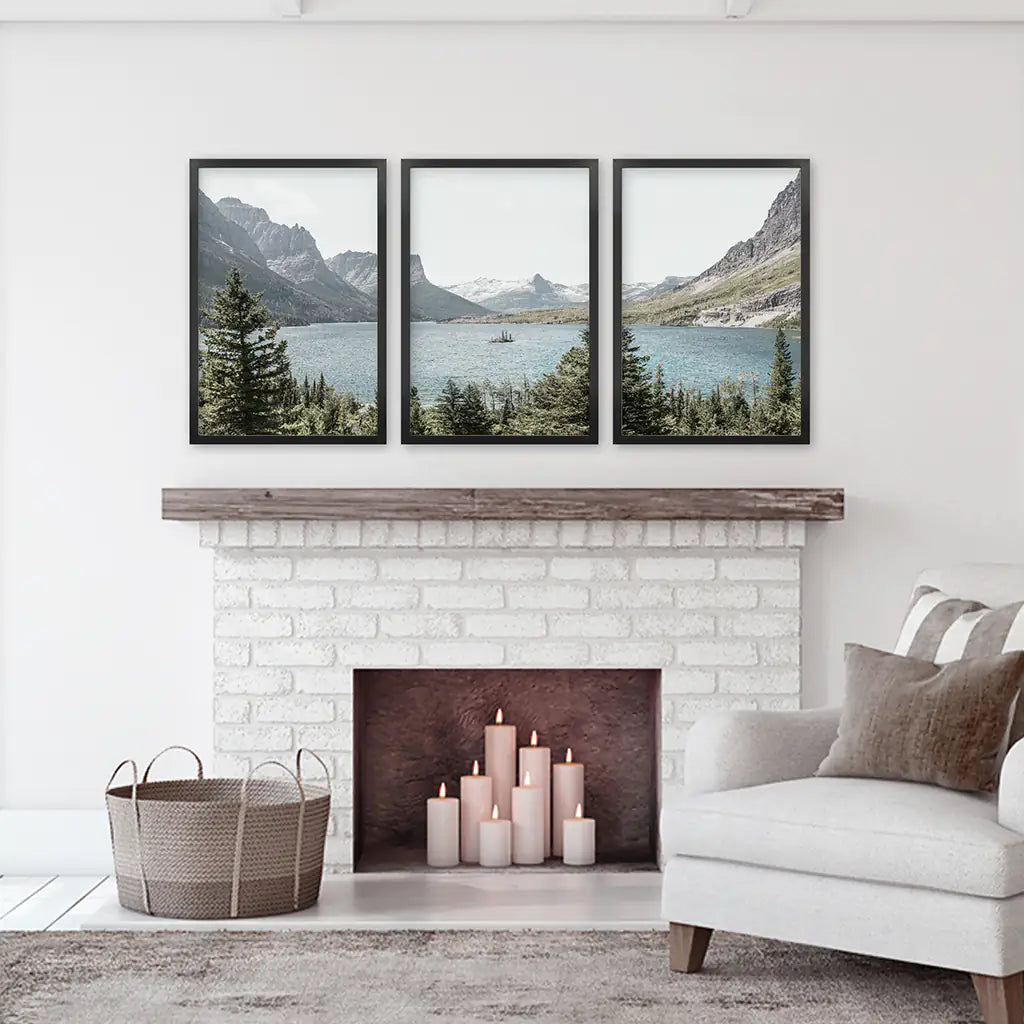 Glacier National Park Wall Art, Montana 3 Piece Set