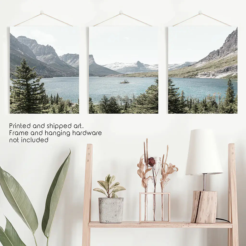 Glacier National Park Wall Art, Montana 3 Piece Set