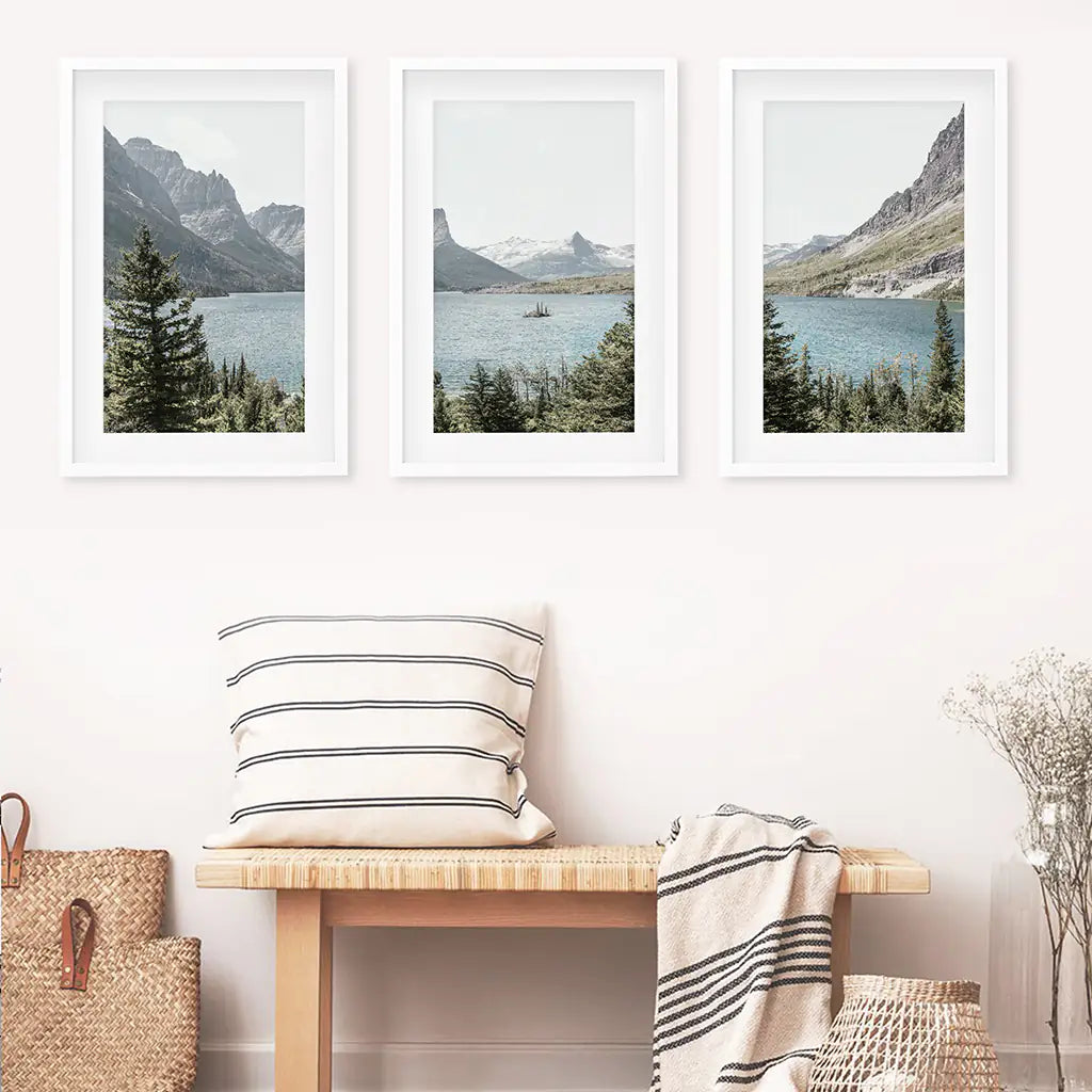 Glacier National Park Wall Art, Montana 3 Piece Set