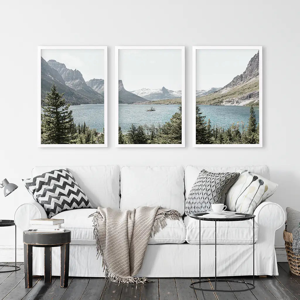 Glacier National Park Wall Art, Montana 3 Piece Set