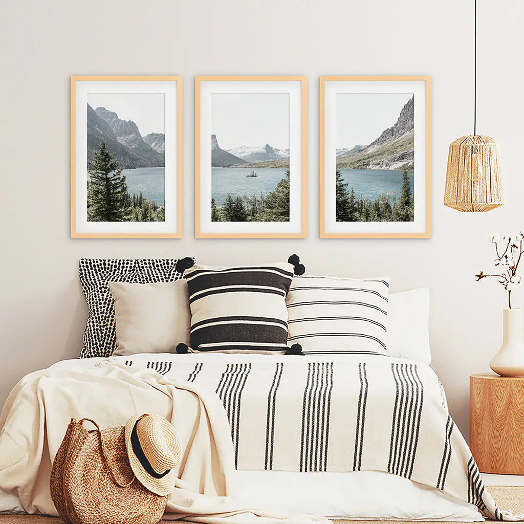 Glacier National Park Wall Art, Montana 3 Piece Set