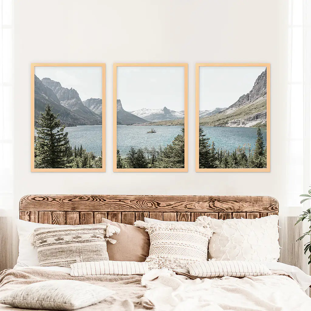 Glacier National Park Wall Art, Montana 3 Piece Set