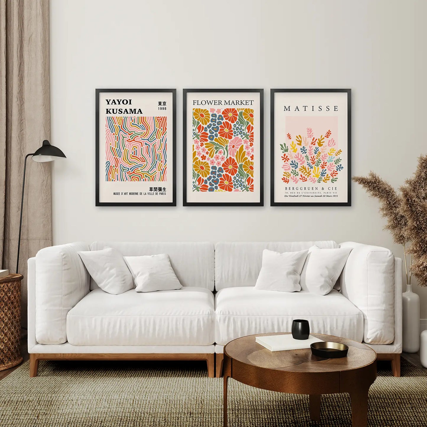 Colorful Abstract Wall Art Set of 3 Modern Prints