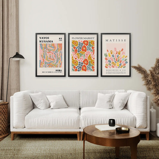 Colorful Abstract Wall Art Set of 3 Modern Prints