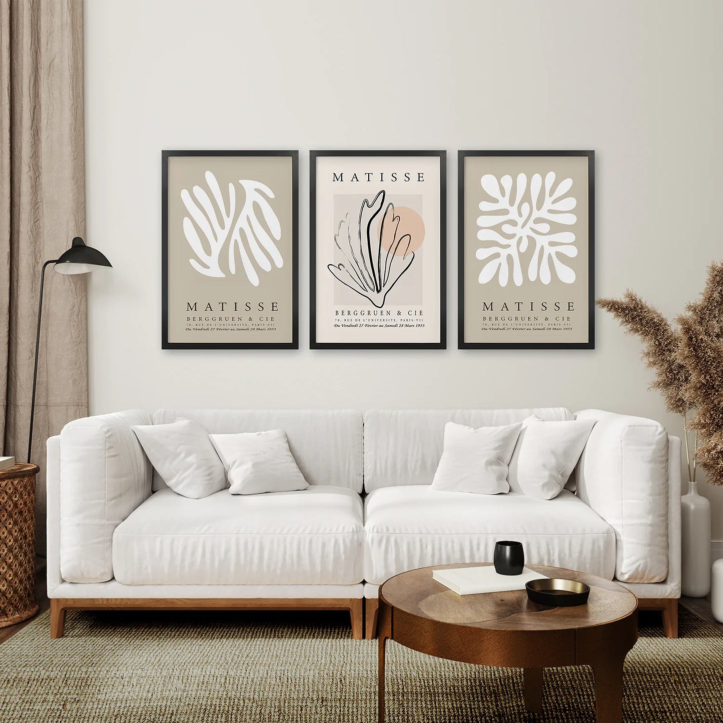 Set of 3 Neutral Abstract Cut-Out Prints - Modern Wall Art
