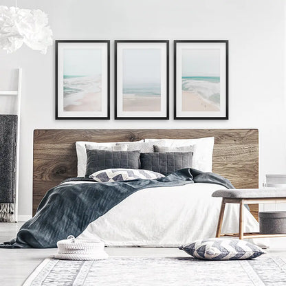 Minimalist Ocean Wall Art Set of 3. Neutral Beach Prints