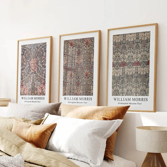 Vintage floral wall art set of 3 exhibition prints