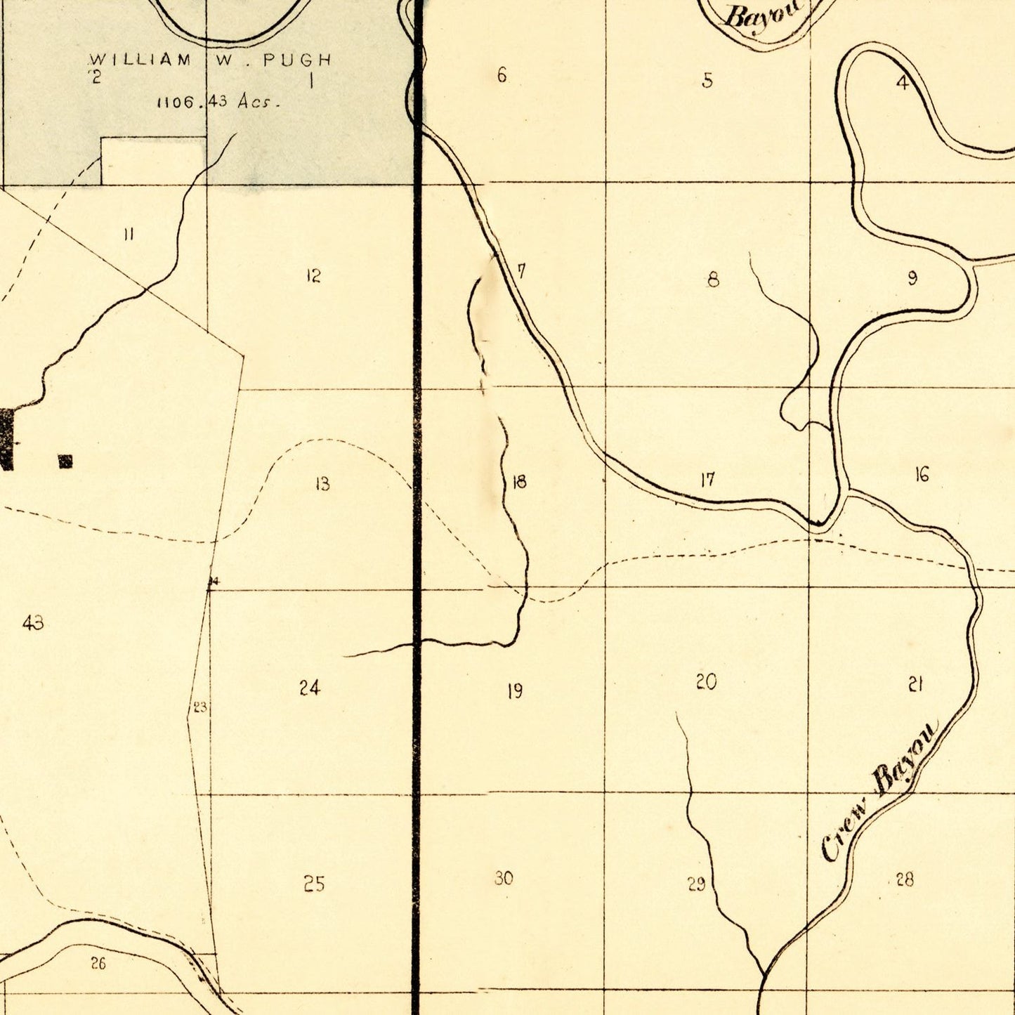 Vintage Map of Caldwell Parish, Louisiana, 1860